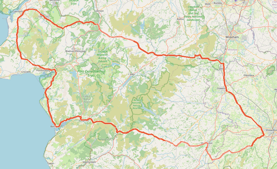 Looping North Wales from Plealey on the Honda CB1000GT